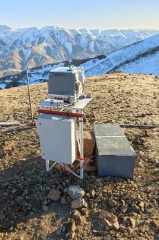 Wind-measurement mast — Naryn region, Kyrgyzstan